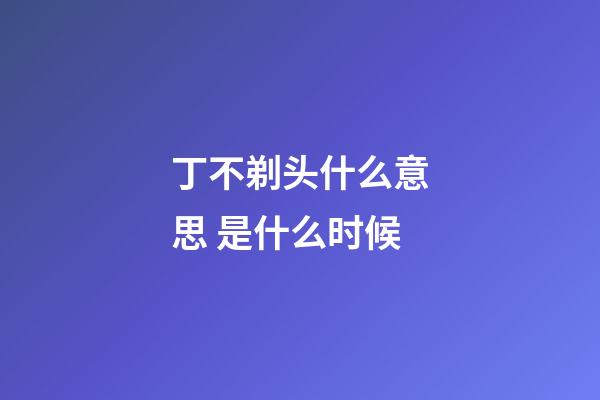 丁不剃头什么意思 是什么时候